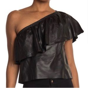 A.L.C. Lambskin One Shoulder Blouse 🌼